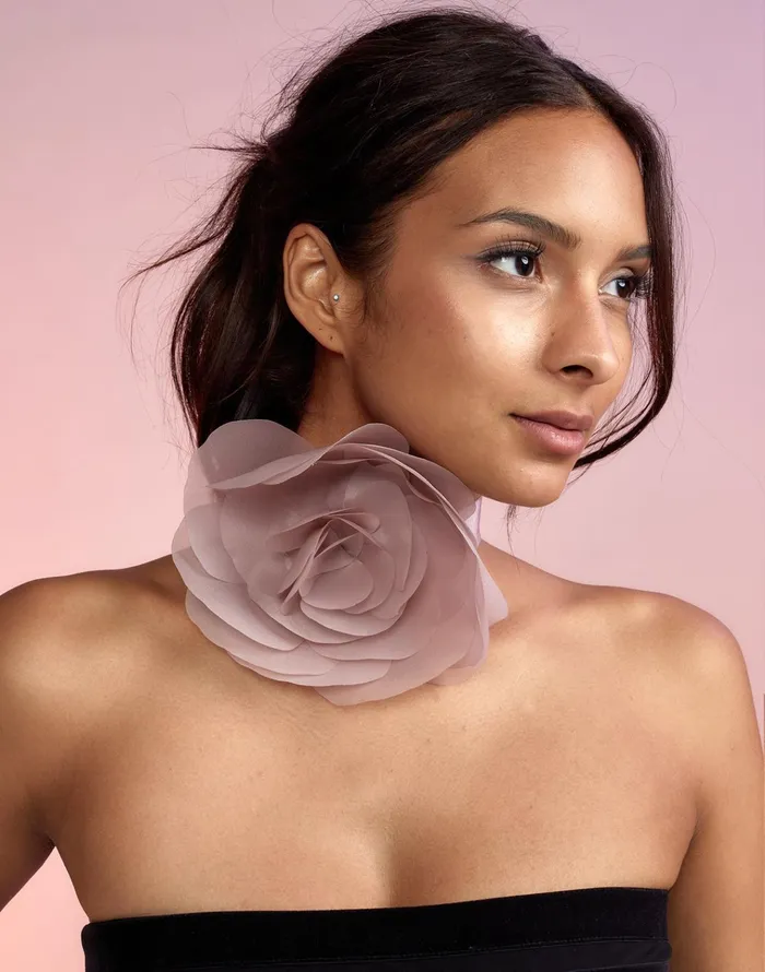 Organza Flower Ties 8211 Blush Women Cynthia Rowley Accessories