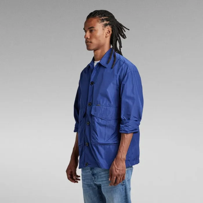 Overshirts Men GStar RAW Oversized Camp Overshirt Ballpen Blue
