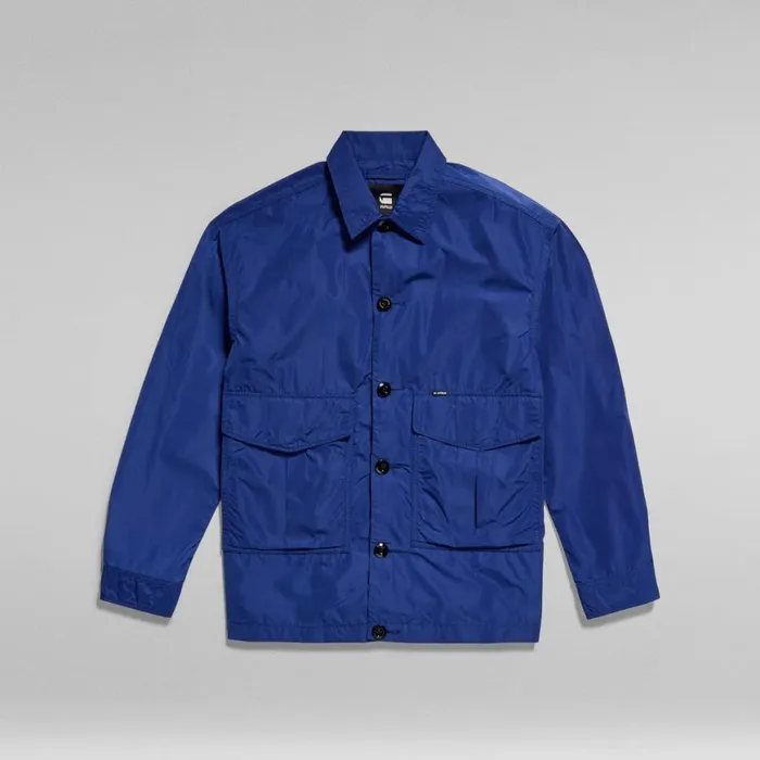 Overshirts Men GStar RAW Oversized Camp Overshirt Ballpen Blue