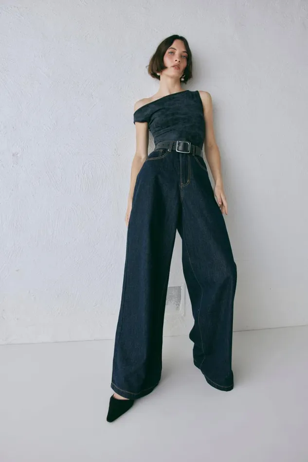 Pants Women VRG GRL Aston Denim Jeans Indigo
