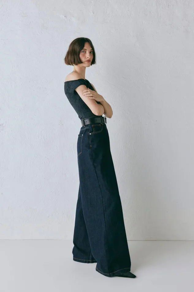 Pants Women VRG GRL Aston Denim Jeans Indigo Pants Women VRG GRL Aston Denim Jeans Indigo