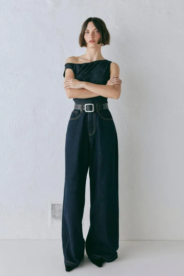 Pants Women VRG GRL Aston Denim Jeans Indigo Pants Women VRG GRL Aston Denim Jeans Indigo