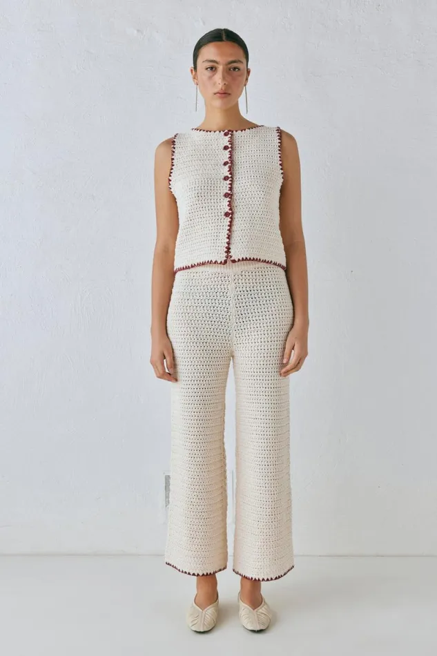 Pants Women VRG GRL Stella Knit Pants Cream