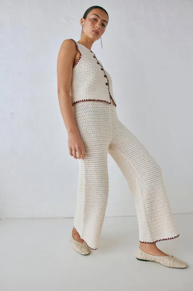 Pants Women VRG GRL Stella Knit Pants Cream Pants Women VRG GRL Stella Knit Pants Cream