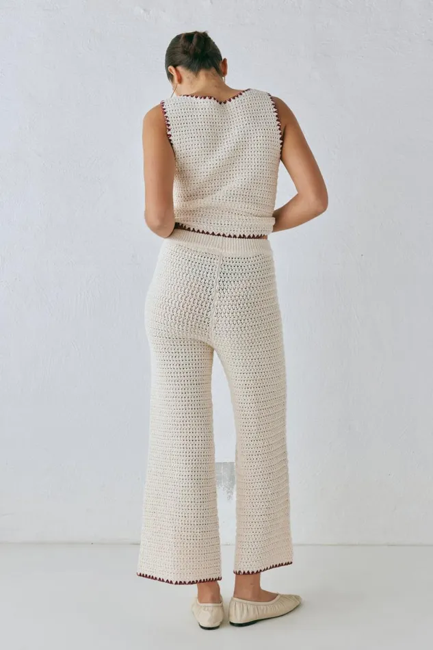 Pants Women VRG GRL Stella Knit Pants Cream Pants Women VRG GRL Stella Knit Pants Cream