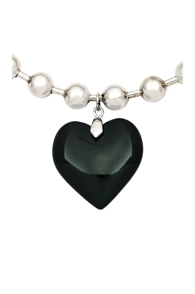 Parker Necklace Silver and Black Women Lovers and Friends Jewelry