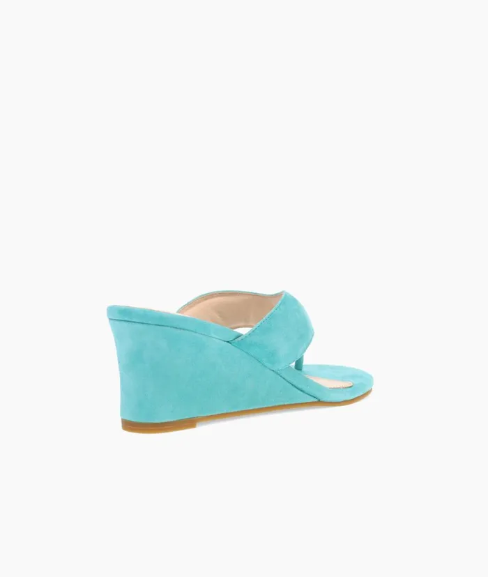 Pelle Moda Abi Wedge 8211 Aqua Aqua Kid Suede Women Sandals Pelle Moda Abi Wedge 8211 Aqua Aqua Kid Suede Women Sandals