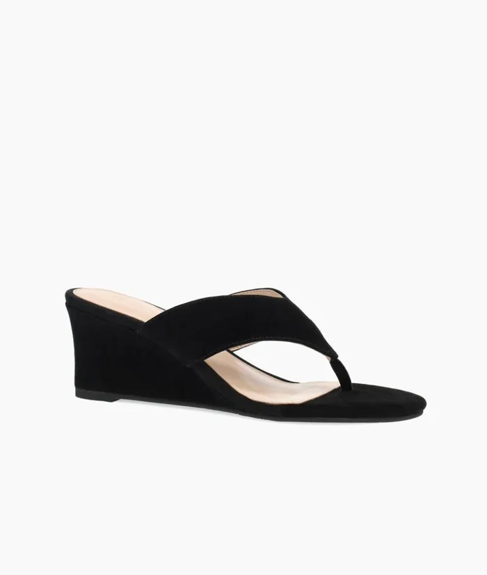 Pelle Moda Abi Wedge 8211 Black Black Kid Suede Women Sandals Pelle Moda Abi Wedge 8211 Black Black Kid Suede Women Sandals