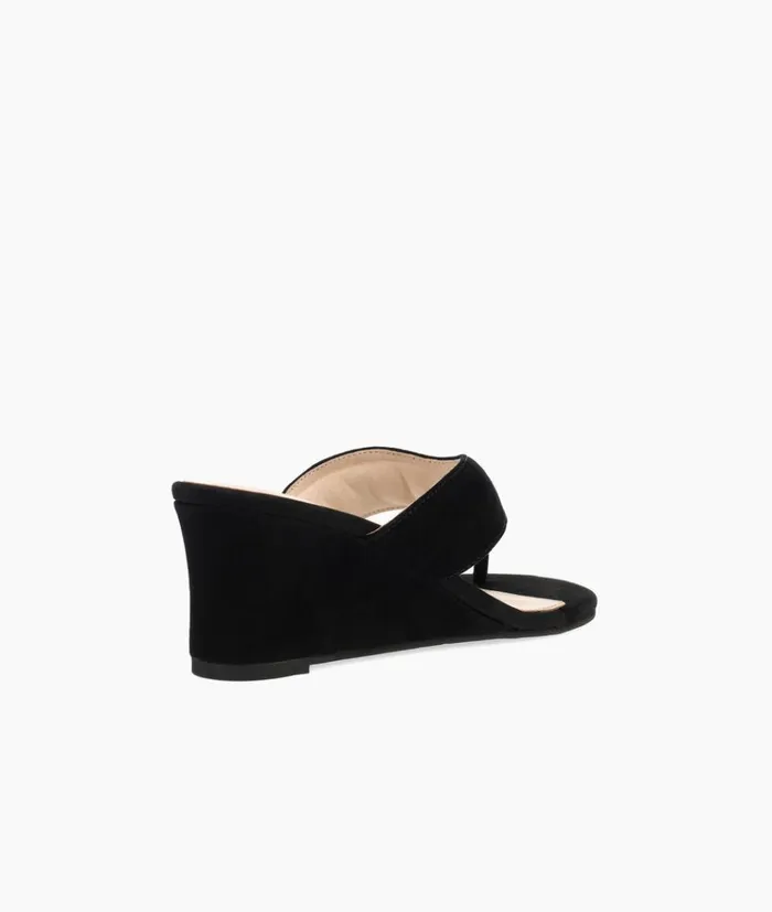 Pelle Moda Abi Wedge 8211 Black Black Kid Suede Women Sandals Pelle Moda Abi Wedge 8211 Black Black Kid Suede Women Sandals