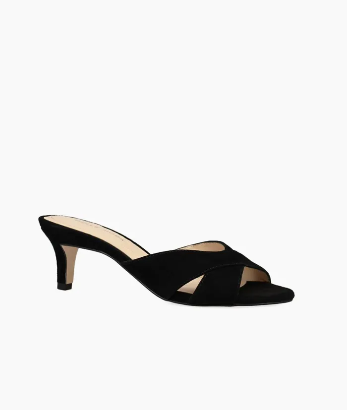 Pelle Moda Bea Slide 8211 Black Black Kid Suede Women Low Heels Pelle Moda Bea Slide 8211 Black Black Kid Suede Women Low Heels