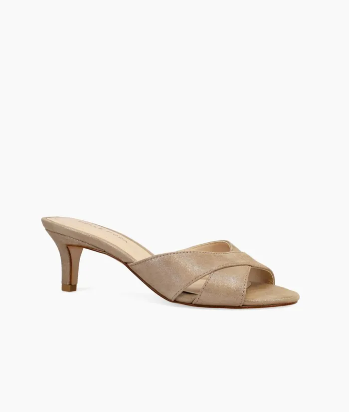 Pelle Moda Bea Slide 8211 Taupe Dark Taupe Shimmer Suede Women Low Heels Pelle Moda Bea Slide 8211 Taupe Dark Taupe Shimmer Suede Women Low Heels