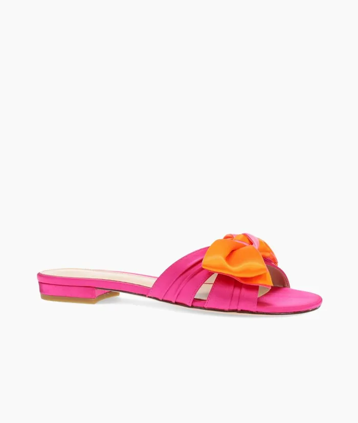 Pelle Moda Becall Slide 8211 Pink Pink Combo Satin Women Sandals Pelle Moda Becall Slide 8211 Pink Pink Combo Satin Women Sandals