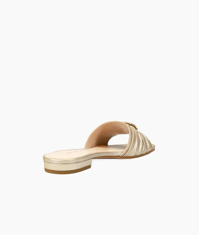 Pelle Moda Besse Slide 8211 Gold Platinum Gold Metallic Suede Women Sandals Pelle Moda Besse Slide 8211 Gold Platinum Gold Metallic Suede Women Sandals
