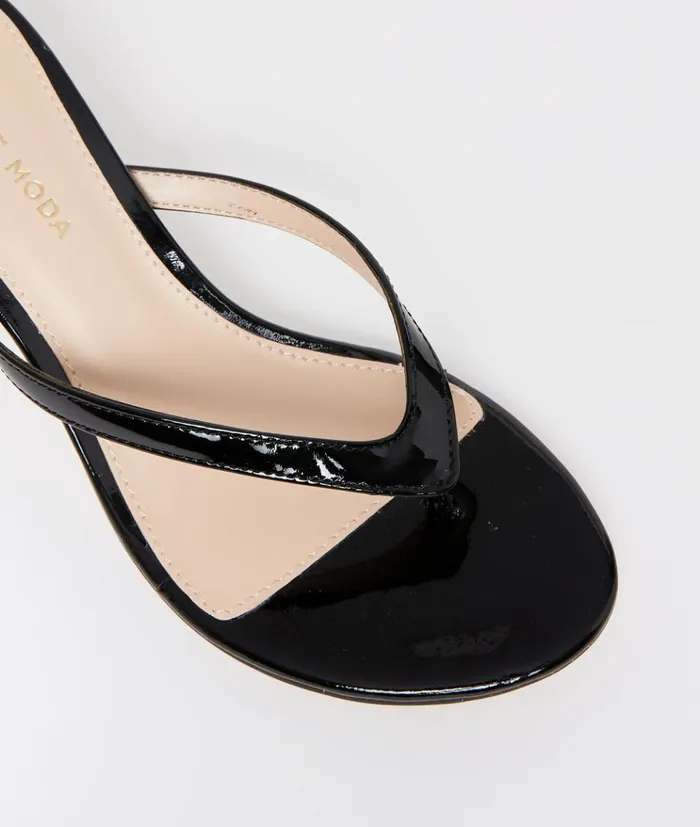 Pelle Moda Effi 4 Low Heel 8211 Black Black Patent Women Sandals Pelle Moda Effi 4 Low Heel 8211 Black Black Patent Women Sandals
