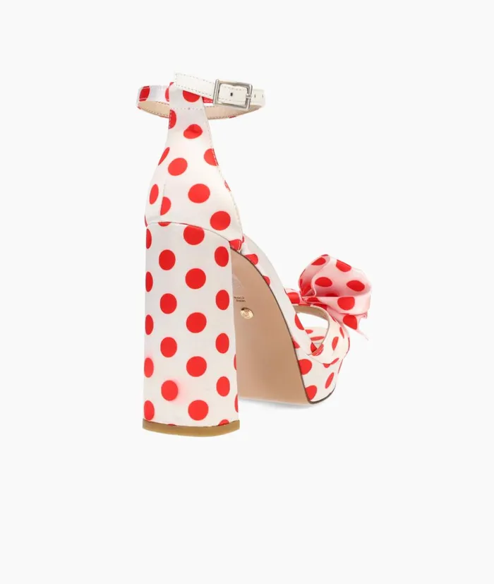 Pelle Moda Gema Platform 8211 WhiteRed WhiteRedPolkaDotSatin Women High Heels Pelle Moda Gema Platform 8211 WhiteRed WhiteRedPolkaDotSatin Women High Heels