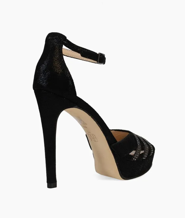 Pelle Moda Olwyn Platform 8211 Black Black SatinCross Metallic Suede Women High Heels Pelle Moda Olwyn Platform 8211 Black Black SatinCross Metallic Suede Women High Heels