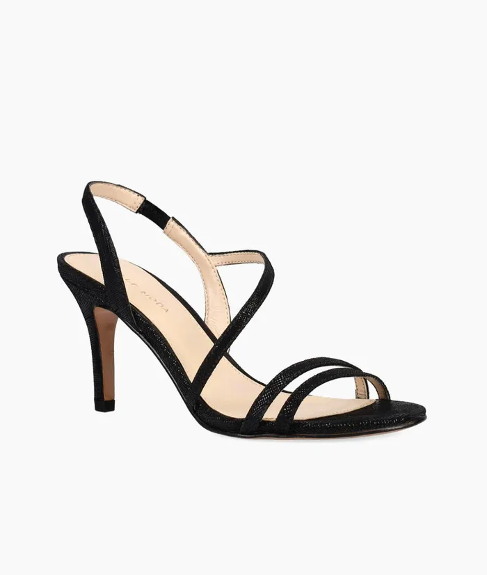 Pelle Moda Rooni Mid Heel 8211 Black Black Metallic Cross Suede Women High Heels Pelle Moda Rooni Mid Heel 8211 Black Black Metallic Cross Suede Women High Heels