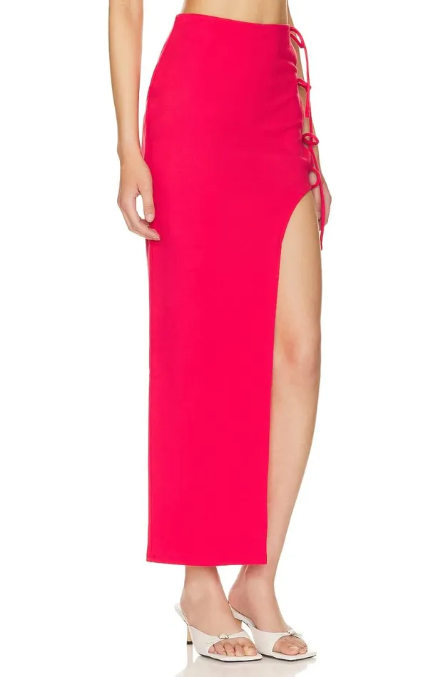Penrose Asymmetric Skirt Lipstick Red Women Lovers and Friends Skirts