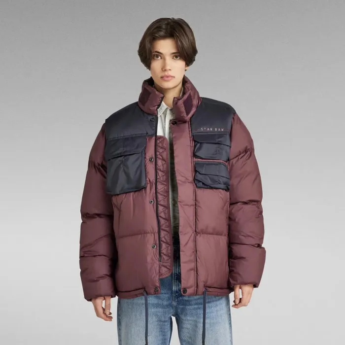Puffer Jackets MenWomen GStar RAW Unisex Attac Utility Puffer Vineyard Wine