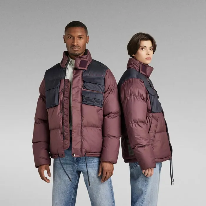 Puffer Jackets MenWomen GStar RAW Unisex Attac Utility Puffer Vineyard Wine