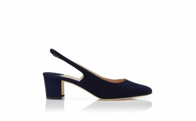 Pumps Women Manolo Blahnik ALLURASANNavy Blue Suede Slingback Pumps Pumps Women Manolo Blahnik ALLURASANNavy Blue Suede Slingback Pumps