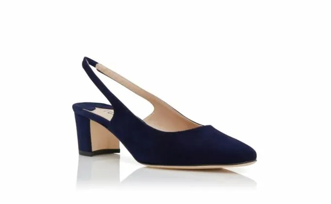Pumps Women Manolo Blahnik ALLURASANNavy Blue Suede Slingback Pumps Pumps Women Manolo Blahnik ALLURASANNavy Blue Suede Slingback Pumps