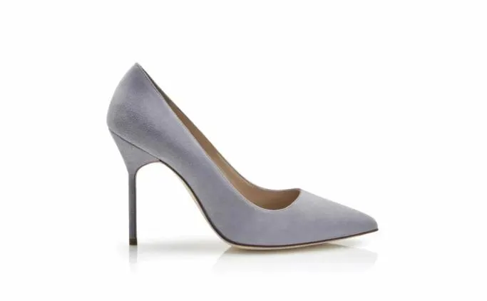 Pumps Women Manolo Blahnik BBLight Grey Suede Pointed Toe Pumps Pumps Women Manolo Blahnik BBLight Grey Suede Pointed Toe Pumps