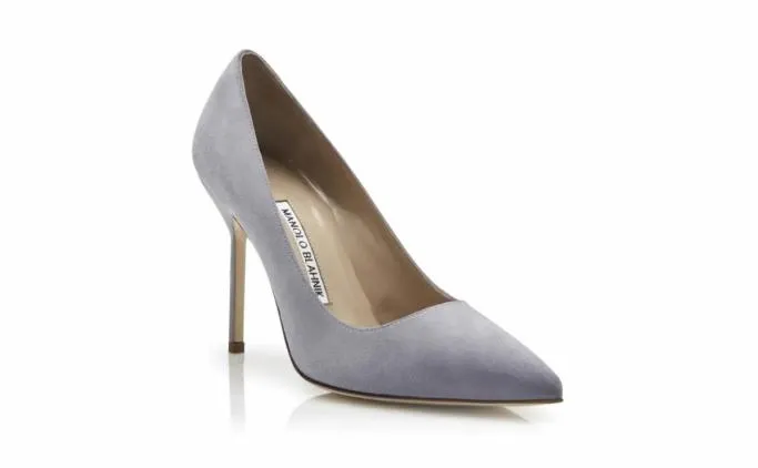 Pumps Women Manolo Blahnik BBLight Grey Suede Pointed Toe Pumps Pumps Women Manolo Blahnik BBLight Grey Suede Pointed Toe Pumps