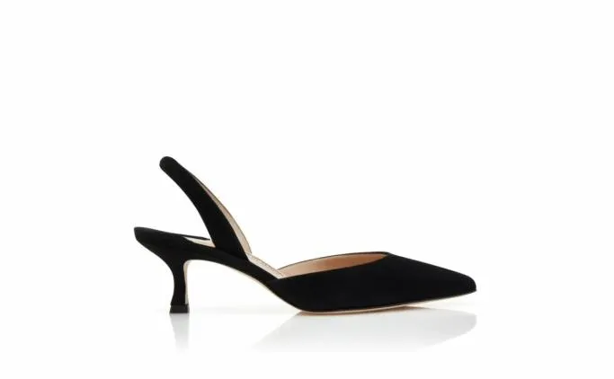 Pumps Women Manolo Blahnik CAROLYNE 50Black Suede Slingback Pumps Pumps Women Manolo Blahnik CAROLYNE 50Black Suede Slingback Pumps