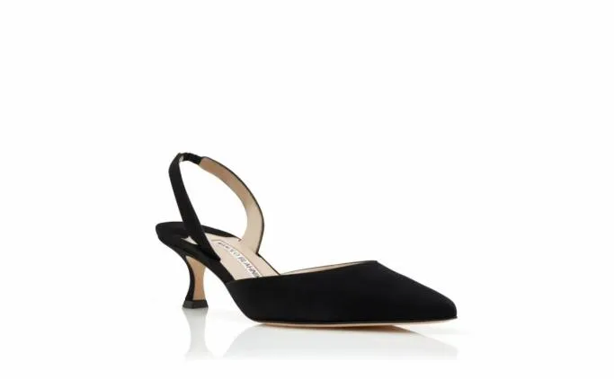 Pumps Women Manolo Blahnik CAROLYNE 50Black Suede Slingback Pumps Pumps Women Manolo Blahnik CAROLYNE 50Black Suede Slingback Pumps