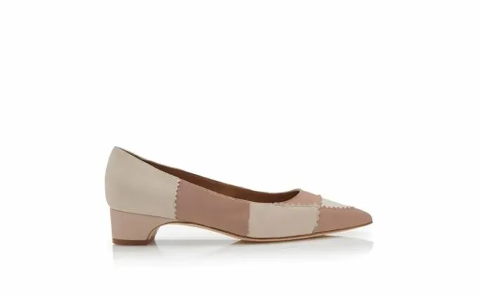 Pumps Women Manolo Blahnik MALANGOBeige And Cream Suede Patchwork Pumps Pumps Women Manolo Blahnik MALANGOBeige And Cream Suede Patchwork Pumps