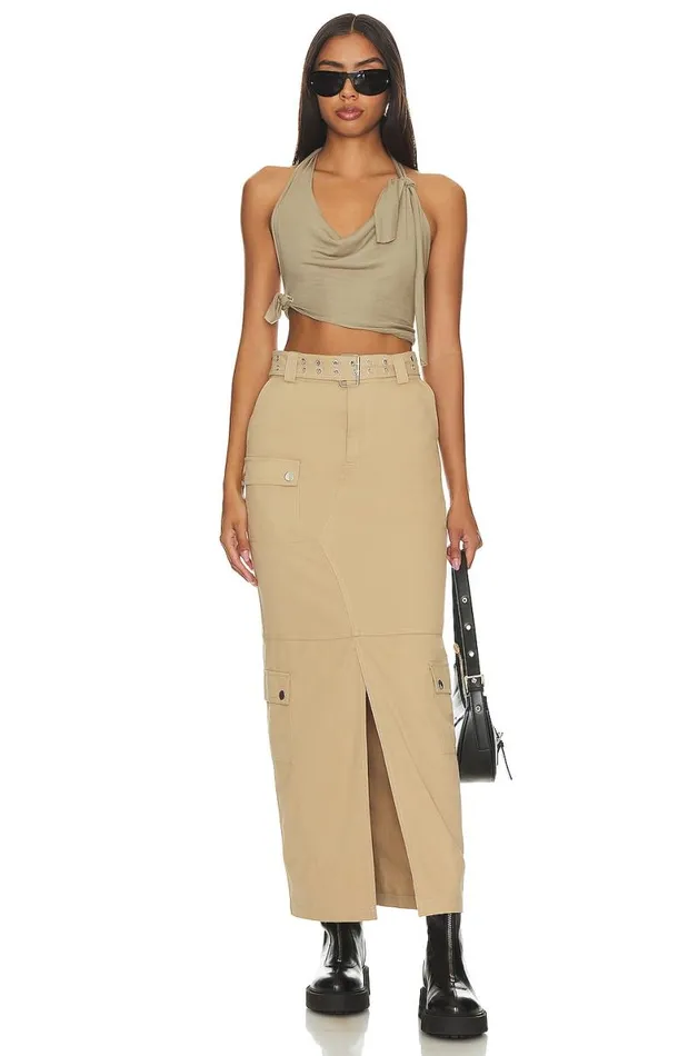 Remy Maxi Skirt Taupe Neutral Women Lovers and Friends Skirts