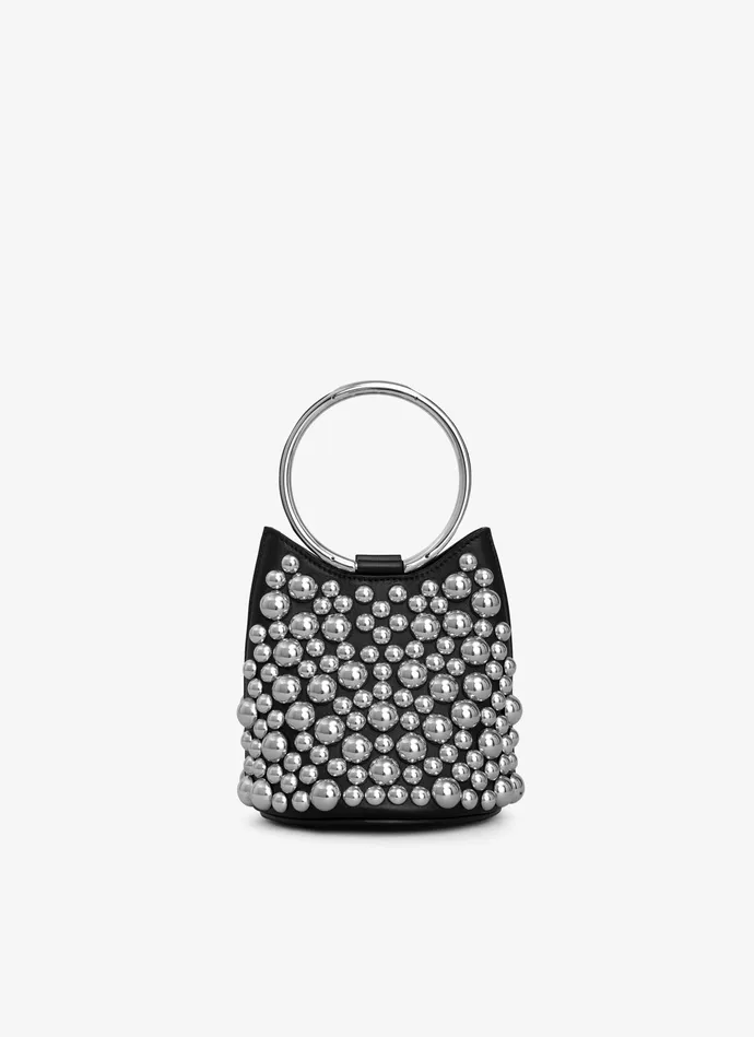 RING MINI BUCKET BAG WITH SPHERES ON CALFSKIN Women Alaa Mini Bags