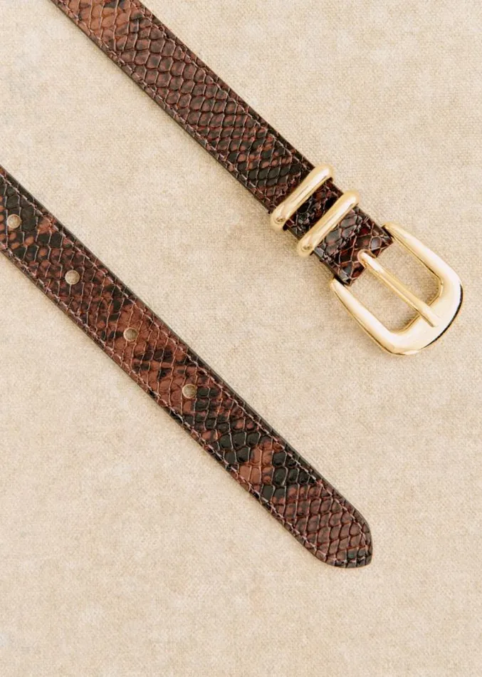 Szane Belts Womens Livie Belt Brown Python Print