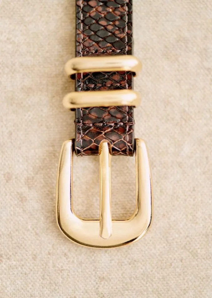 Szane Belts Womens Livie Belt Brown Python Print