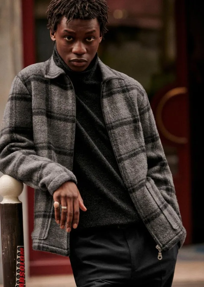 Szane Jackets and Coats Mens Jefferson Jacket Grey Tiles