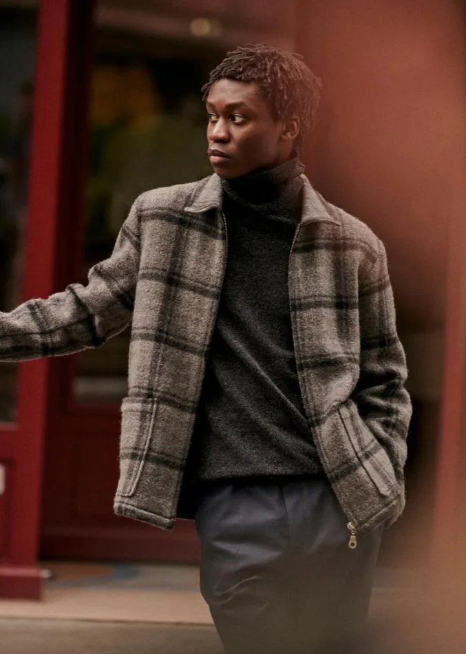 Szane Jackets and Coats Mens Jefferson Jacket Grey Tiles