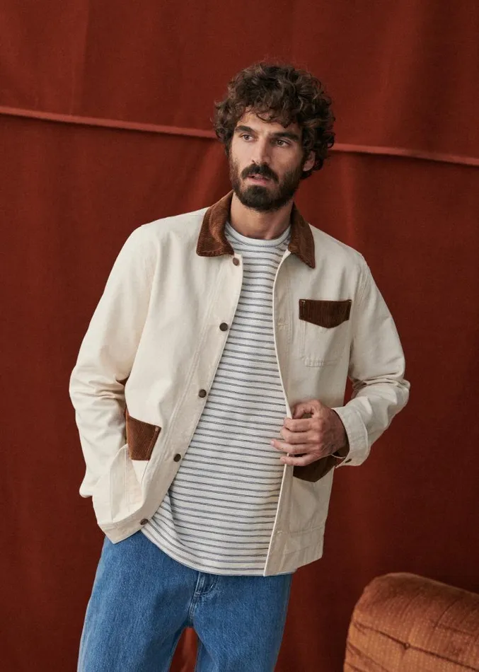 Szane Jackets and Coats Mens VANSON Jacket Ecru Brown
