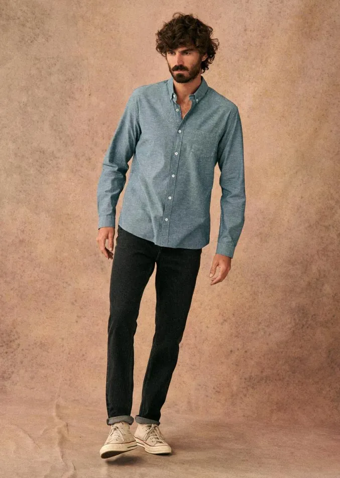 Szane Shirts Mens Charlie Shirt Light Blue Mottled