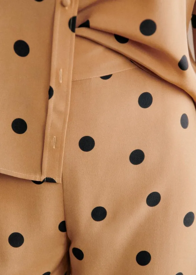 Szane Trousers and Jumpsuits Womens Baptisto Trousers Beige Black Polka Dots