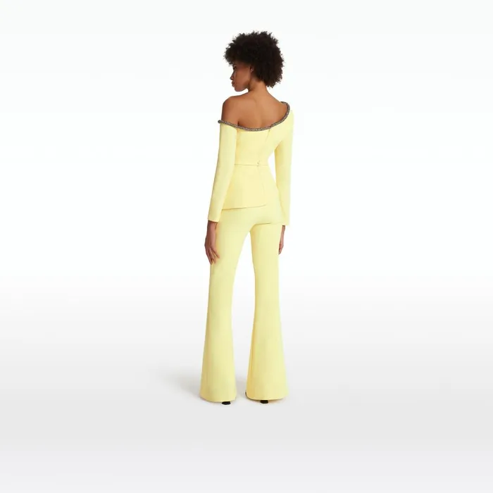 Safiyaa Aime Pale Yellow Top Women Tops