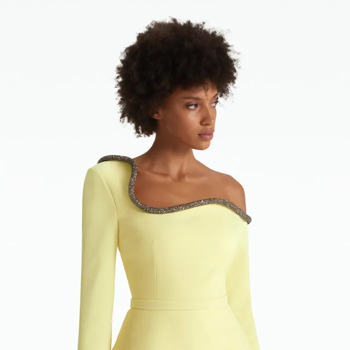 Safiyaa Aime Pale Yellow Top Women Tops