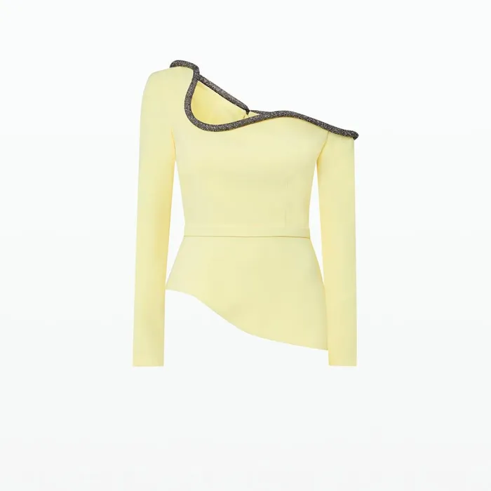 Safiyaa Aime Pale Yellow Top Women Tops