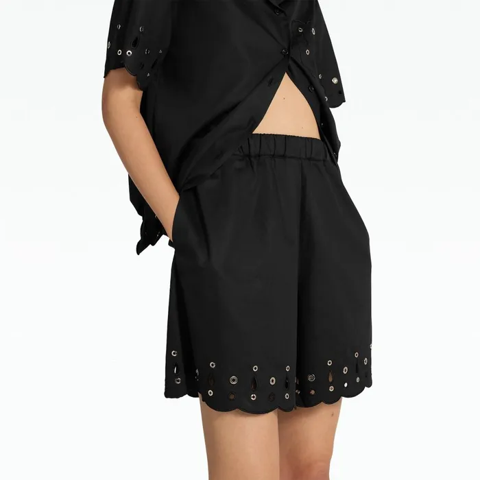 Safiyaa Aleinor Black Cotton Top Women Tops