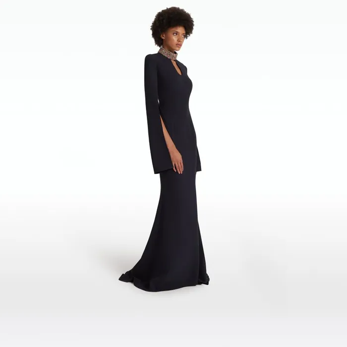 Safiyaa Anouk Midnight Navy Long Dress Women Dresses