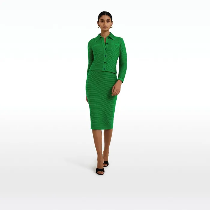 Safiyaa Artemis Emerald Crochet Jacket Women Knitwear