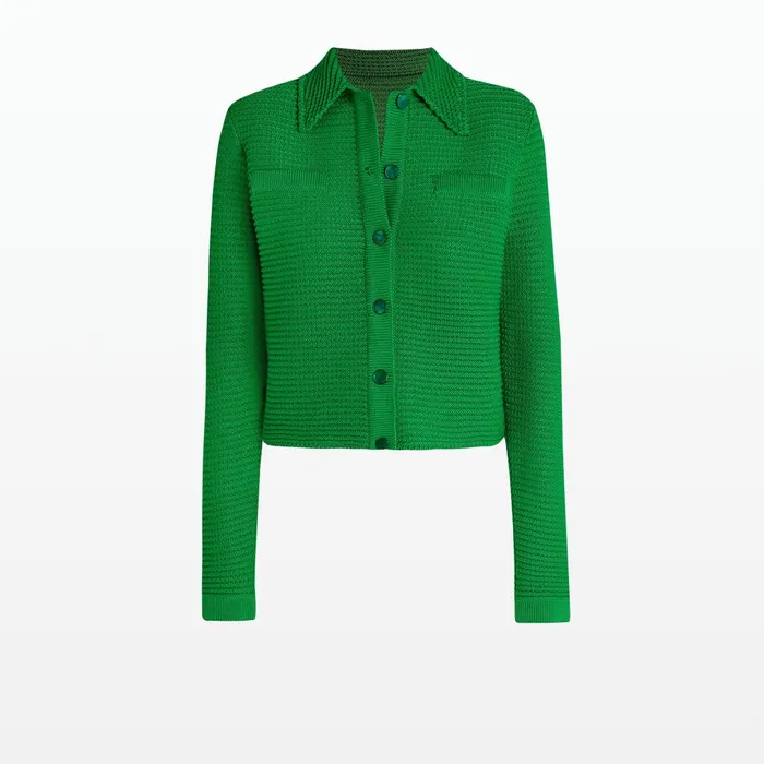 Safiyaa Artemis Emerald Crochet Jacket Women Knitwear