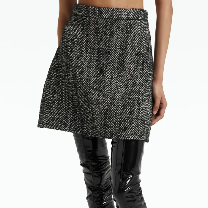 Safiyaa Bronagh Black Wool Skirt Women Skirts