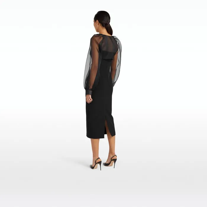 Safiyaa Catalina Black Midi Dress Women Dresses