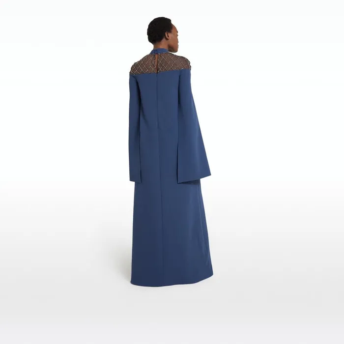 Safiyaa Clemantis Ink Blue Long Dress Women Dresses